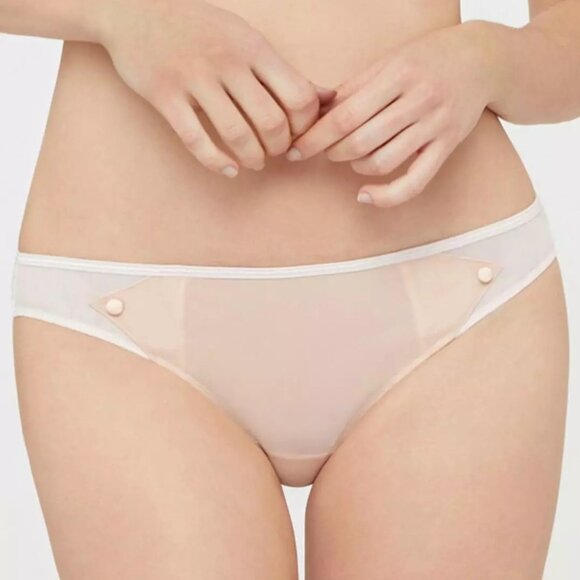 Lou Belle De Lou Sheer Lace Brief in White Size Small NWT - Picture 2 of 6